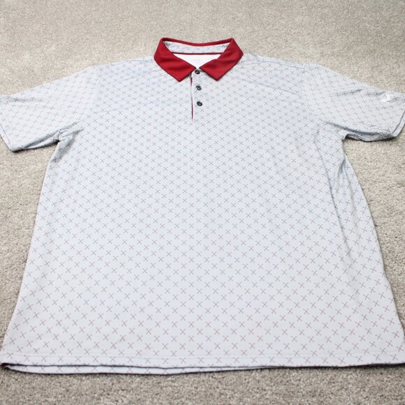 Maelreg Performance AOP Polo Shirt Mens XL Gray/Red Golf Club All Over Print S/S - Picture 3 of 13